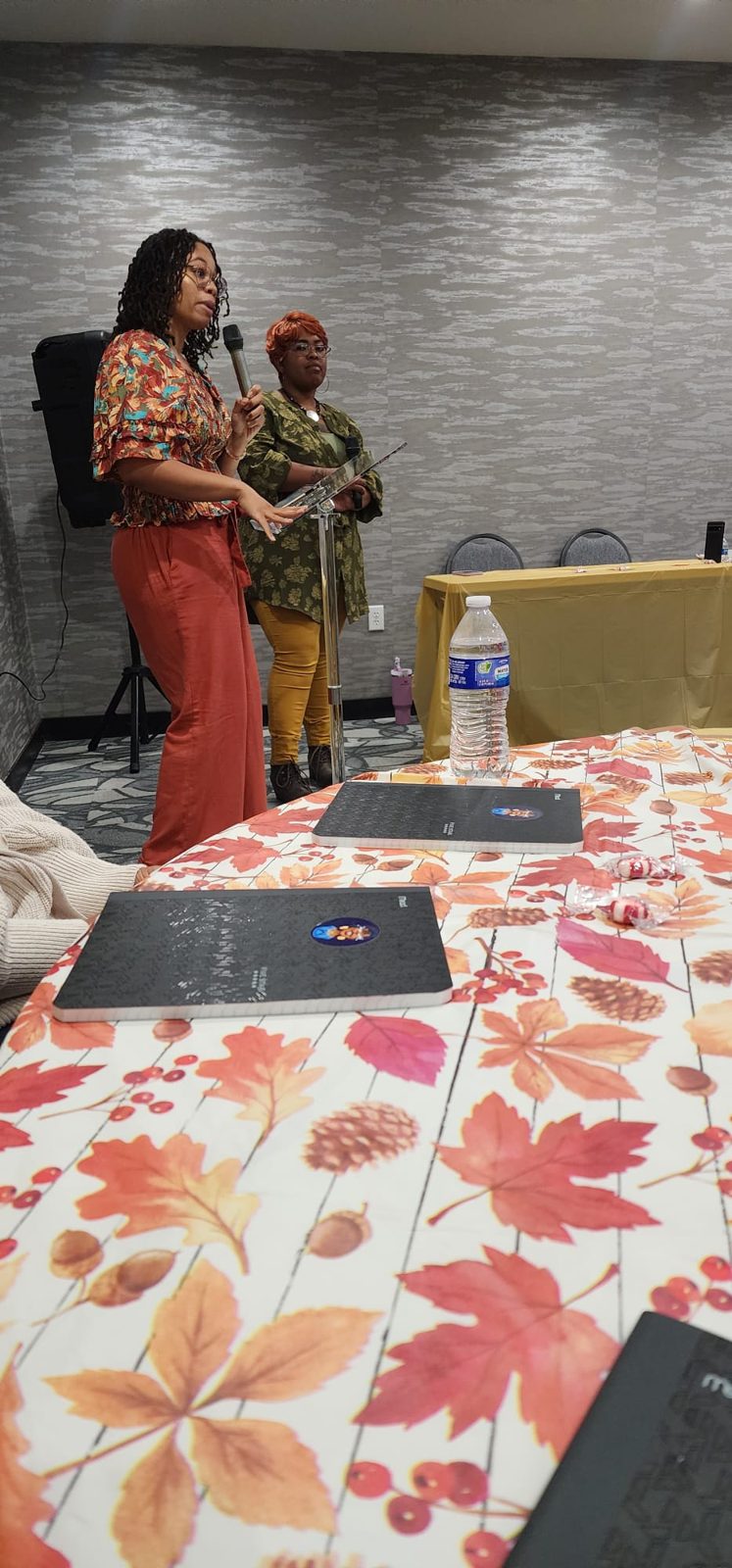Asya speaking at a workshop